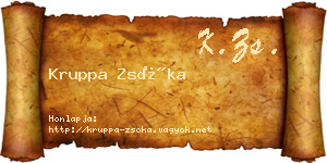 Kruppa Zsóka névjegykártya